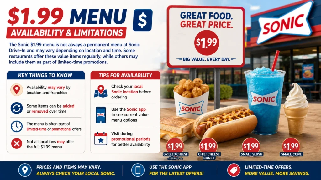 $1.99 Menu Availability