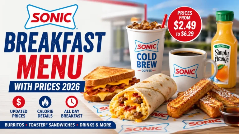 Sonic Breakfast Menu