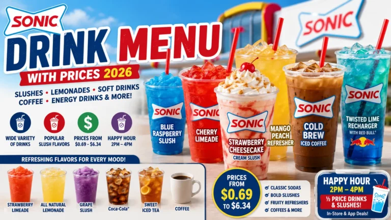 Sonic Drink Menu